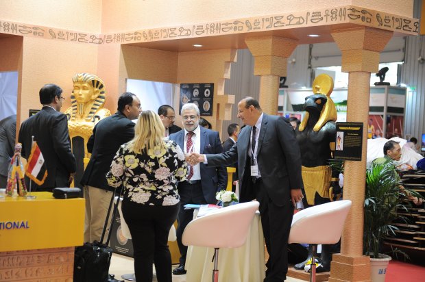 Networking at the Egypt stand