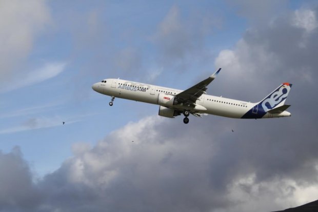 Airbus A321 neo test flight at Vagar Airport