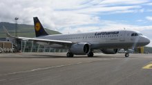 Lufthansa Airbus A320 neo at Vagar Airport