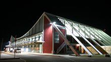 Memmingen Airport at night