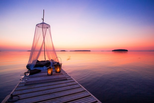 Pier by lake Saimaa