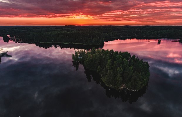 Summer sunset by Lake Saimaa