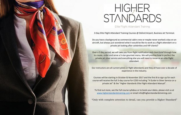 VIP Flight Attendant training courses at London Oxford later this year.