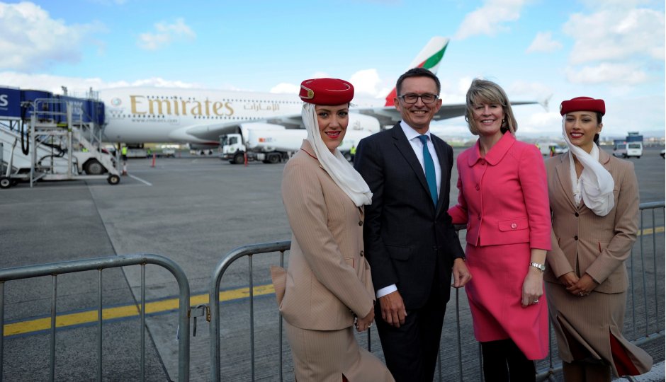 Emirates A380 in Glasgow