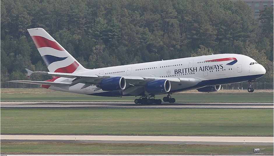 BA A380 Arrives in Washington