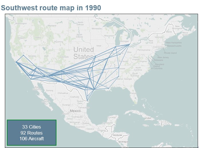 southwest airlines route map 2001