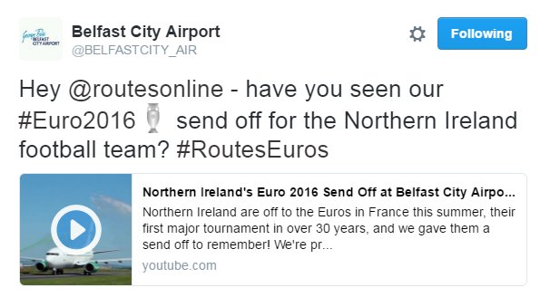 Belfast City Euros Tweet