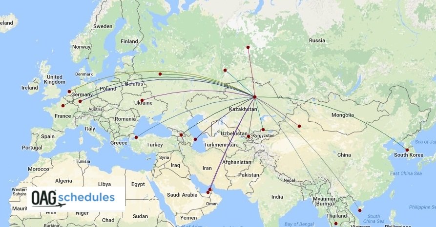 Самолеты через казахстан. Air Astana карта полетов. Карта полетов из Астаны. Карта полета Москва Алматы. Маршрут перелета Москва Алматы.