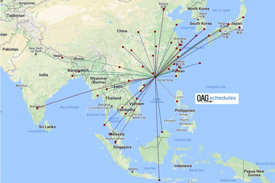 Cathay dragon route network Q3