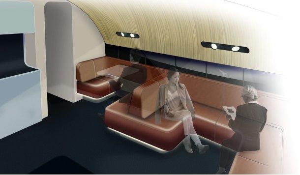 Qantas A380 upper deck lounge