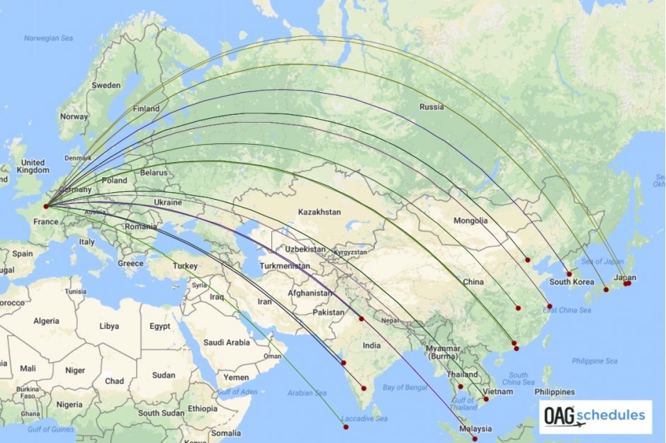 Air France Asia routes Q417