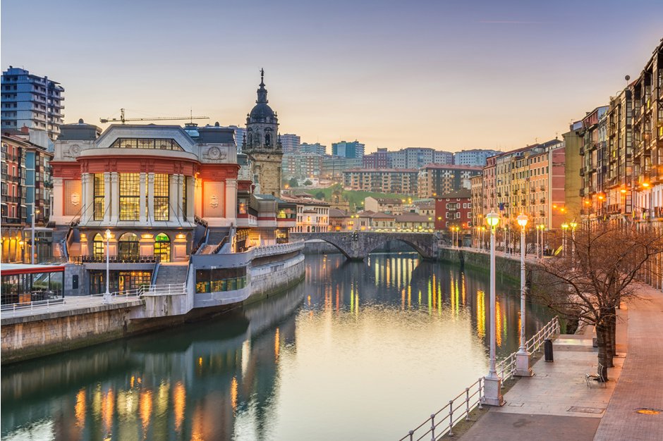 Bilbao old town and river