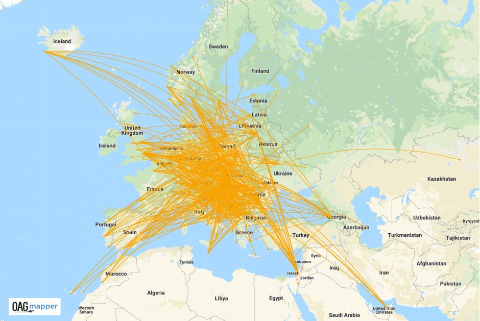 Airline in focus: Wizz Air  Routes