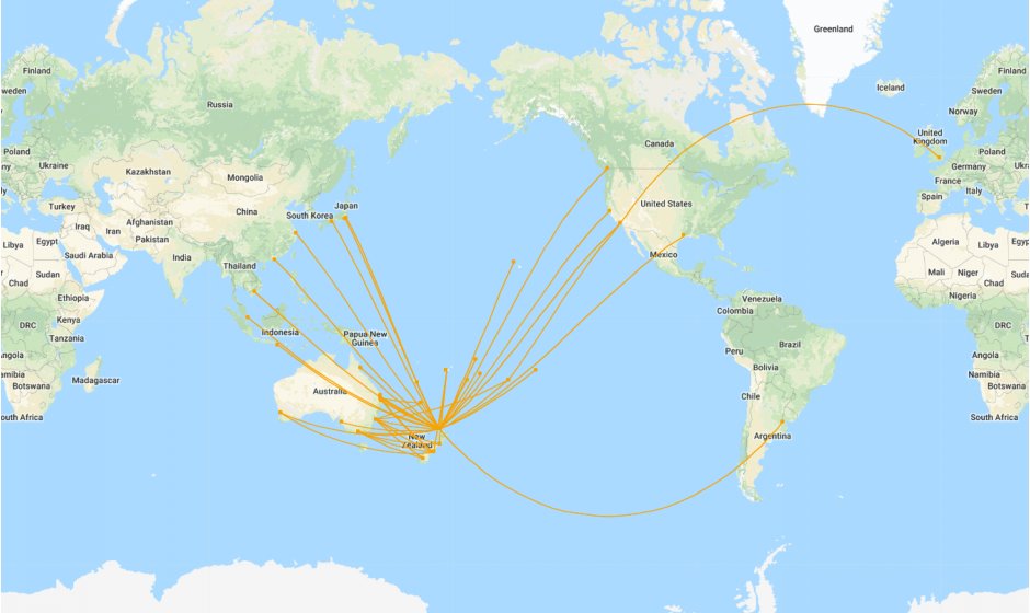 air new zealand route map Airline In Focus Air New Zealand Routesonline air new zealand route map