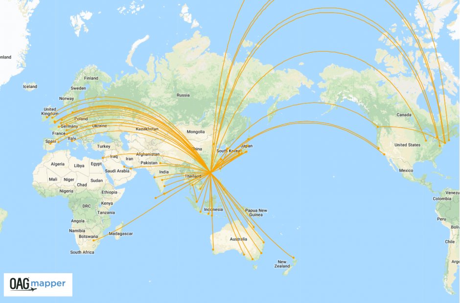 Cathay Pacific Route Map Map Of The World