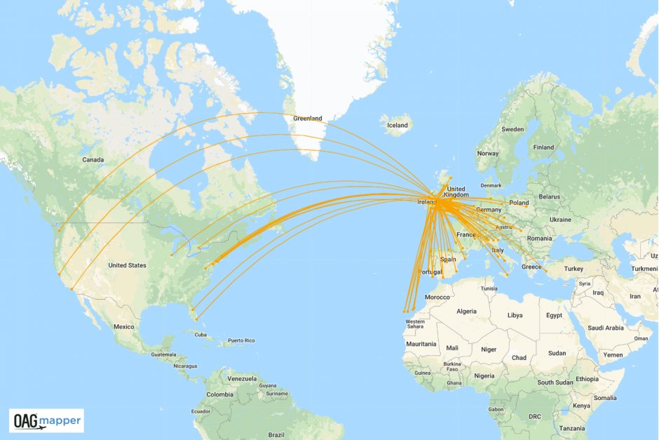 aer lingus route map us