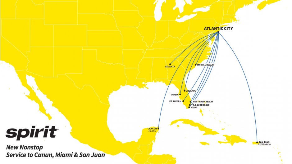 Spirit plans first international route from Atlantic City Routes