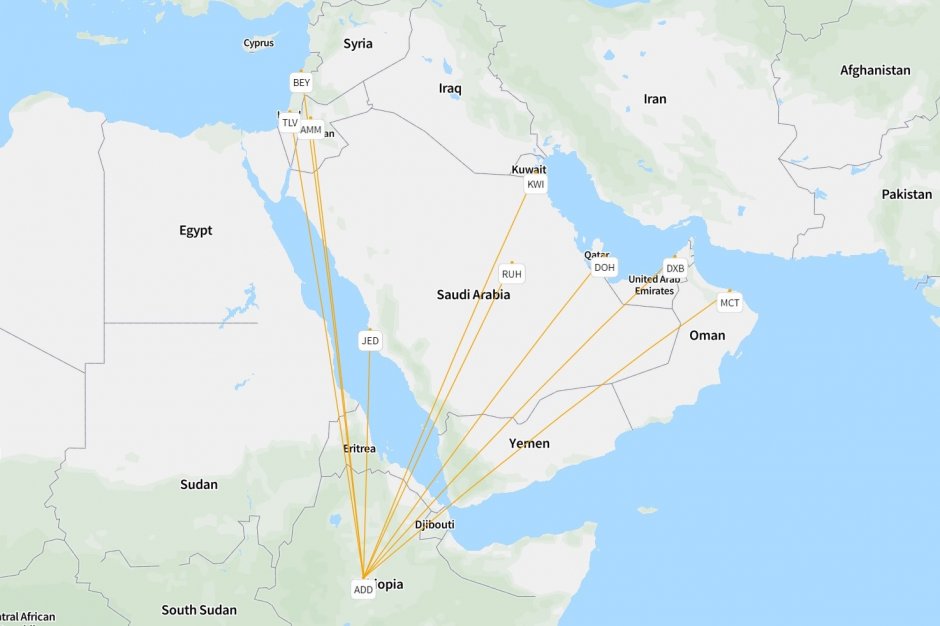 Ethiopian's ME network