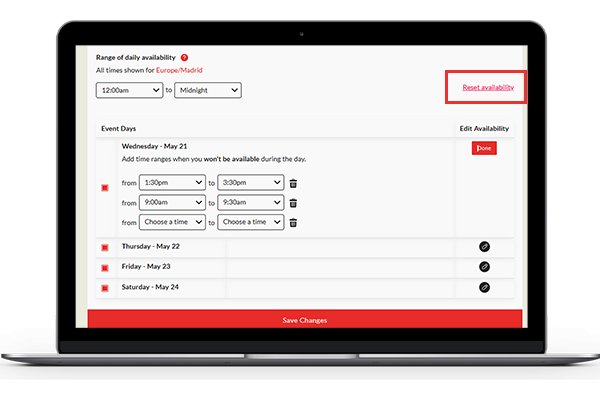 MRS help centre manage availability 2